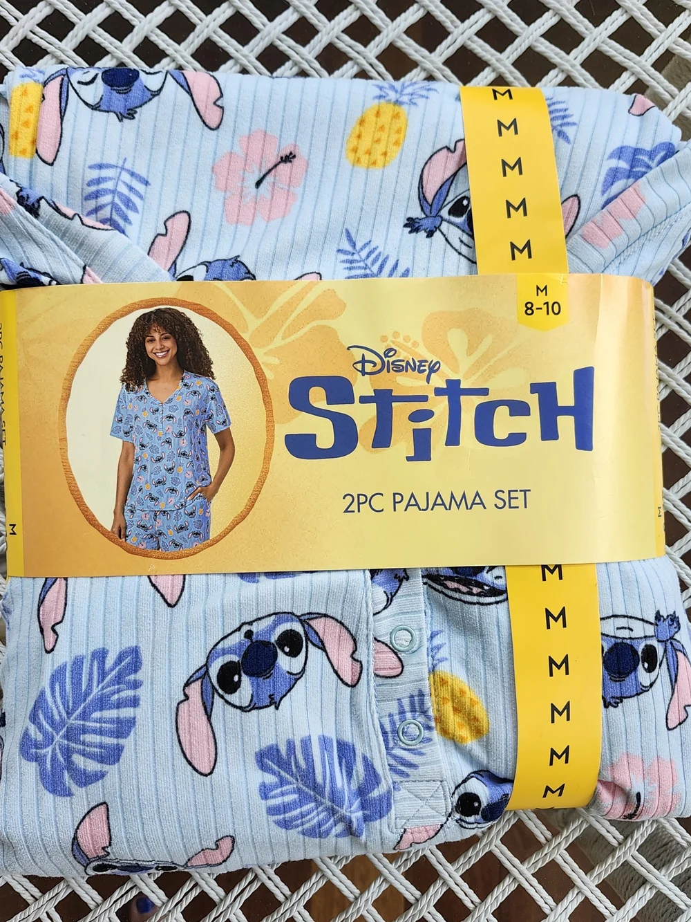 Disney Womens Medium 8-10 Stitch 2-Piece Pajama Set - New - Picture 11 of 12